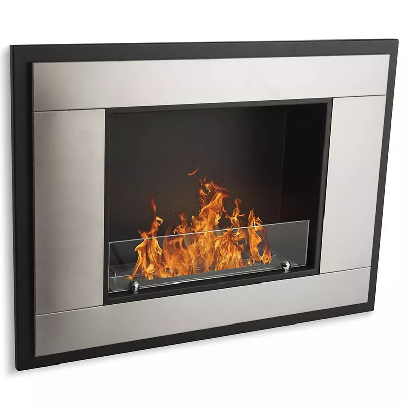 Caminetto a bioetanolo InVivo 4kW, 80x18x59 cm Colore Acciaio inox spazzolato