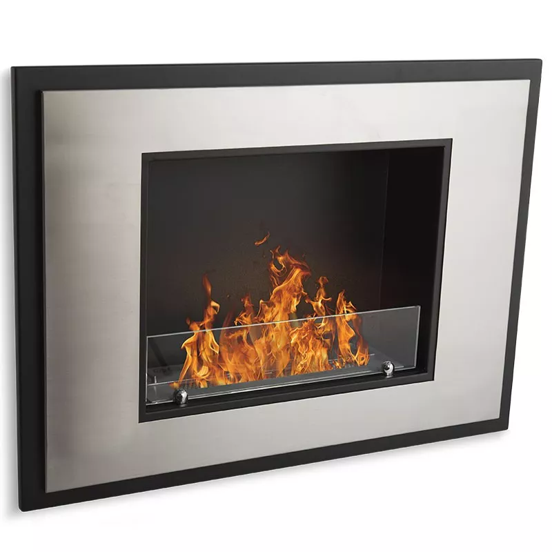 Caminetto a bioetanolo InSignal, 80 x 18 x 59 cm Colore Acciaio inox spazzolato Opzione Vetro resistente al fuoco