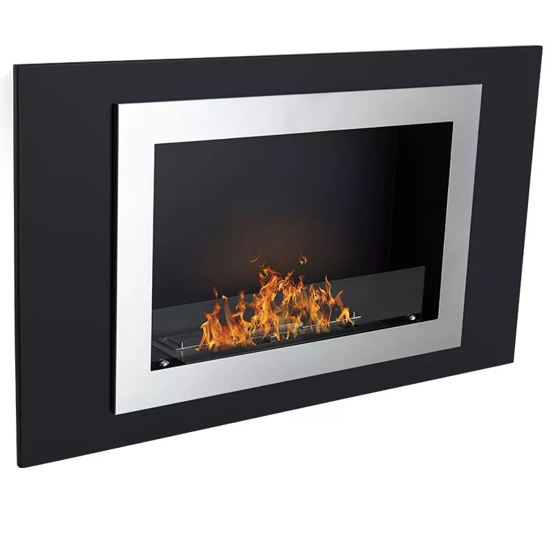 Edimbourgcaminetto organico a parete da 4,5 kW Colore Nero