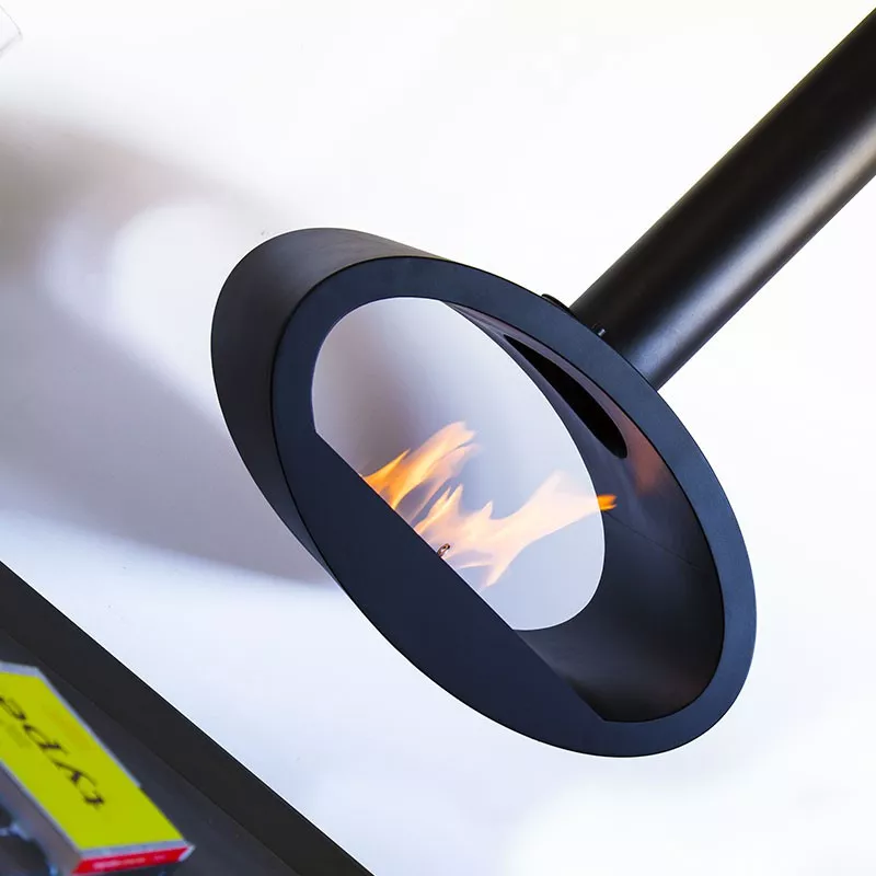 Caminetto a parete Ellipse Colore Nero Opzione Modello piccolo (H. 189 cm) Apertura Aperto su 2 lati