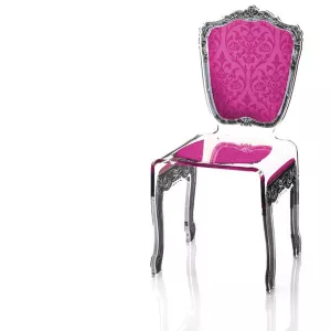 Sedia barocca in plexiglas trasparente