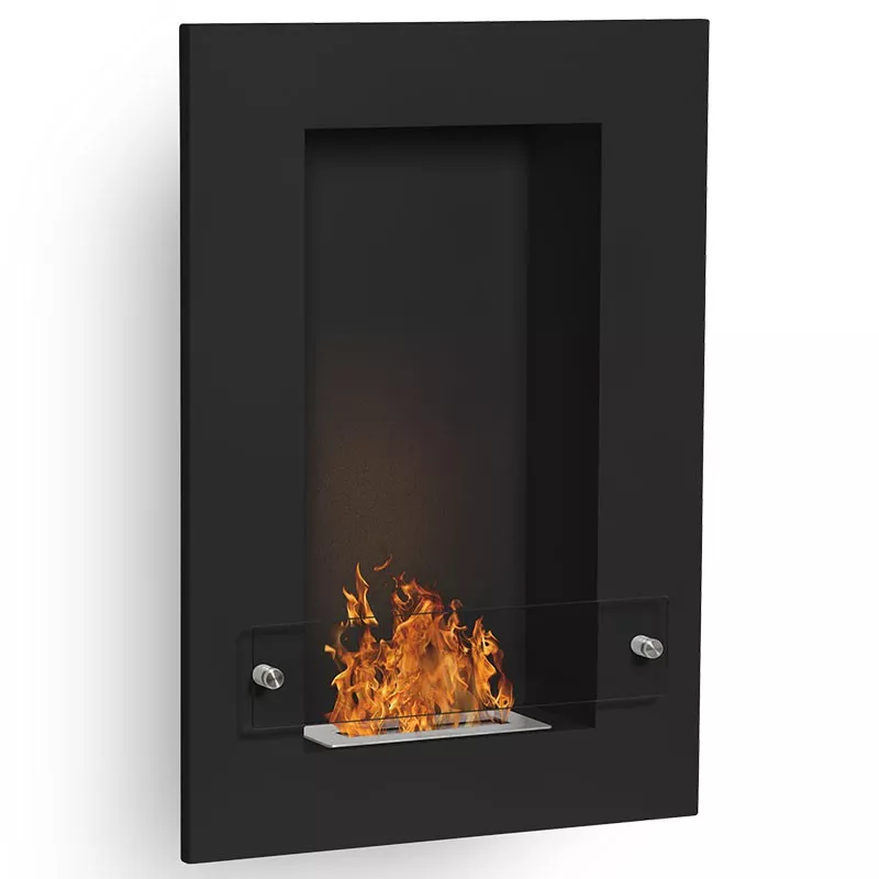 VertigoCaminetto a etanolo da parete , 80x56x16cm Colore Nero