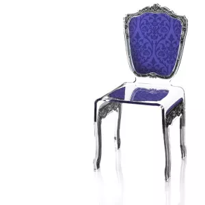 Sedia barocca in plexiglas trasparente