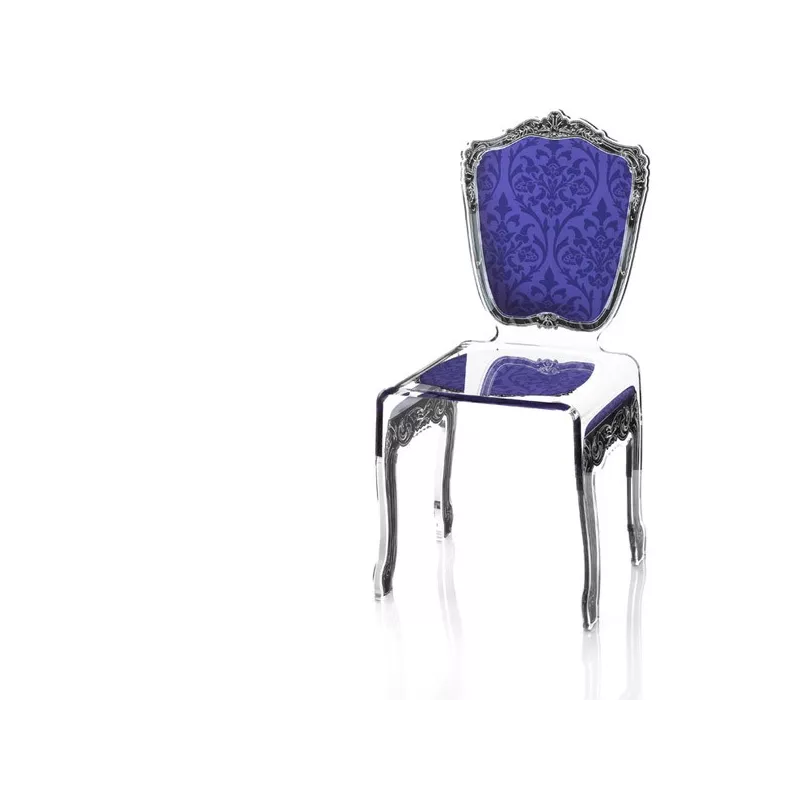 Sedia barocca in plexiglas trasparente Colore Viola