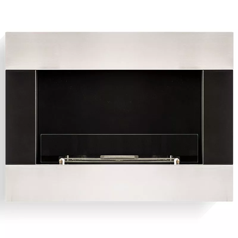 Caminetto organico a parete Glamfire Colore Acciaio inox spazzolato