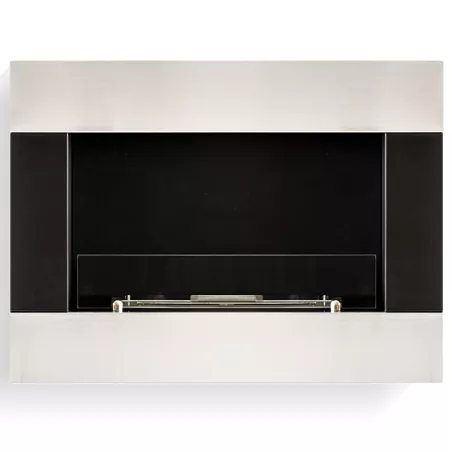 Caminetto organico a parete Glamfire Colore Acciaio inox spazzolato