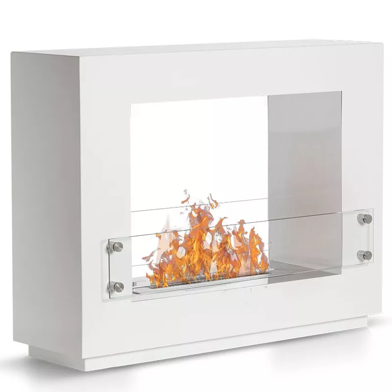 Caminetto organico Zenith a pavimento Colore Bianco
