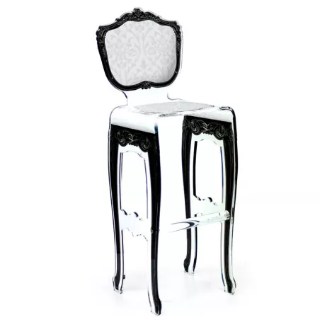 Sgabello alto barocco di Acrila Colore Bianco