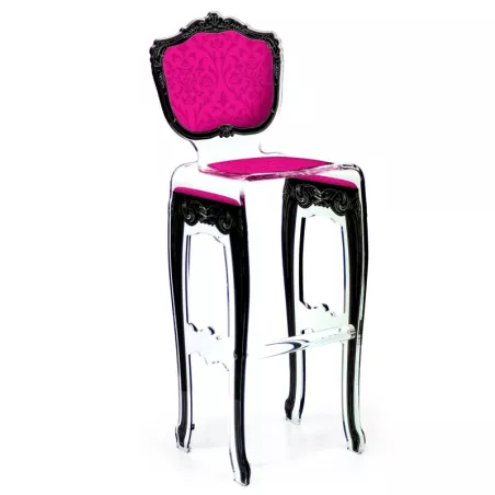 Sgabello alto barocco di Acrila Colore Rosa