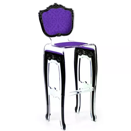 Sgabello alto barocco di Acrila Colore Viola