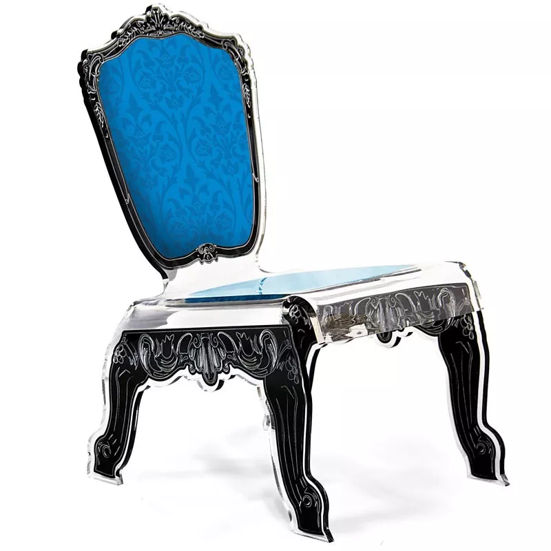 Poltroncina barocca Acrila Colore Blu