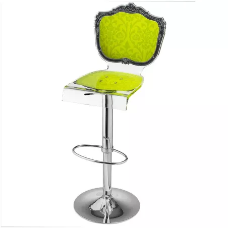 Sgabello Capiton in plexiglass su telaio Colore Verde anice