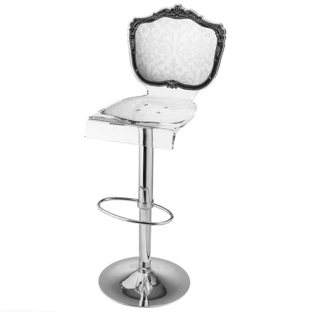 Sgabello Capiton in plexiglass su telaio Colore Bianco