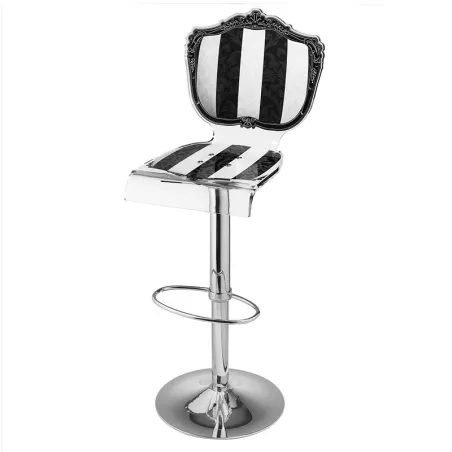 Sgabello Capiton in plexiglass su telaio Colore Strisce bianche e nere