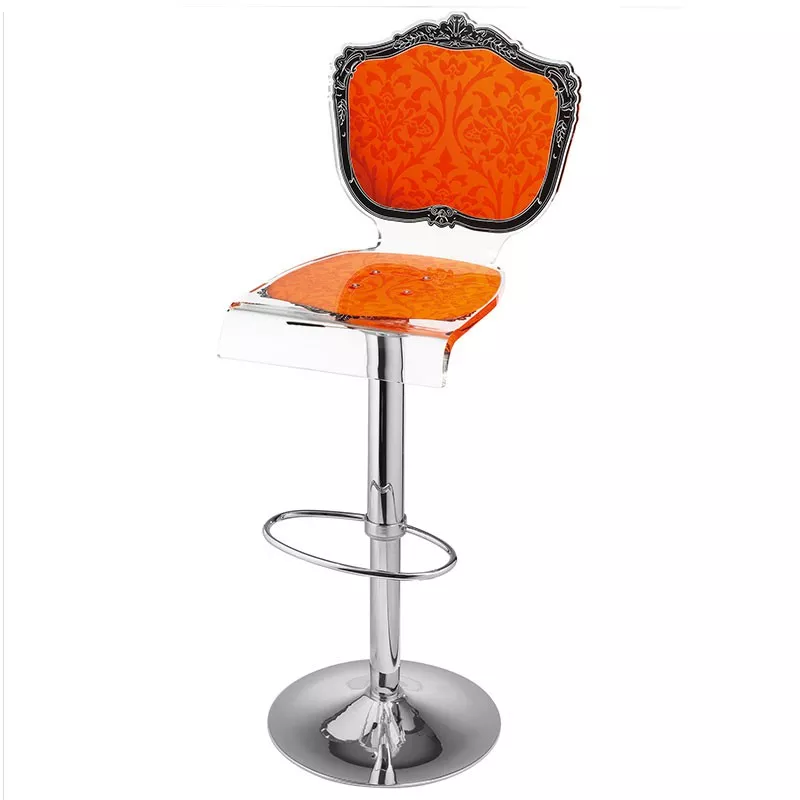 Sgabello Capiton in plexiglass su telaio Colore Arancione