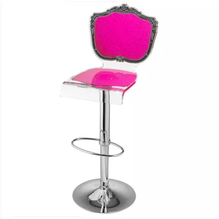 Sgabello Capiton in plexiglass su telaio Colore Rosa