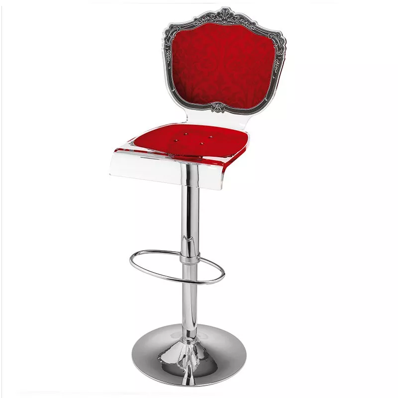 Sgabello Capiton in plexiglass su telaio Colore Rosso