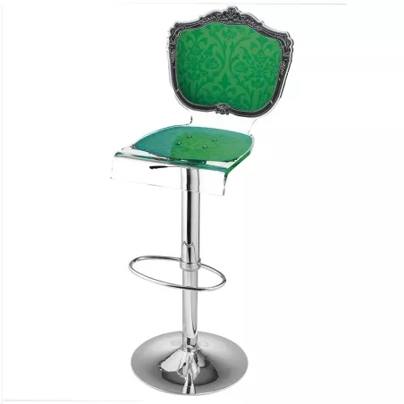 Sgabello Capiton in plexiglass su telaio Colore Verde