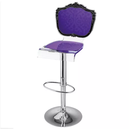Sgabello Capiton in plexiglass su telaio Colore Viola