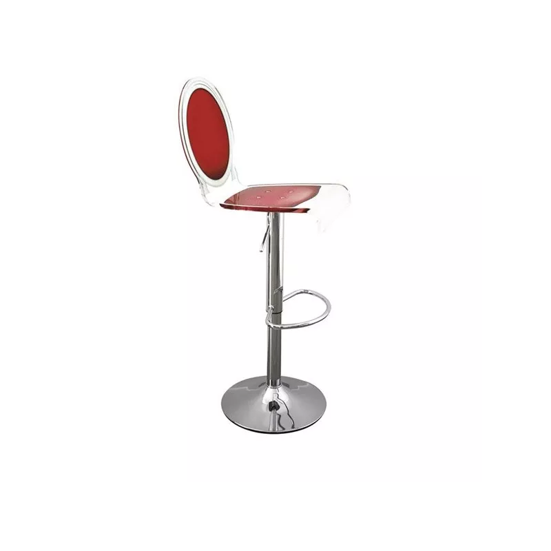 Sgabello da bar sedici trasparente Colore Rosso