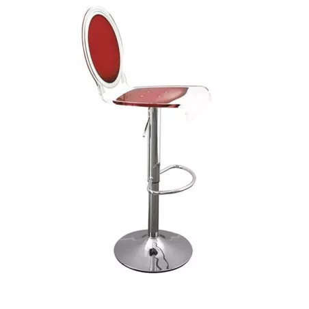Sgabello da bar sedici trasparente Colore Rosso