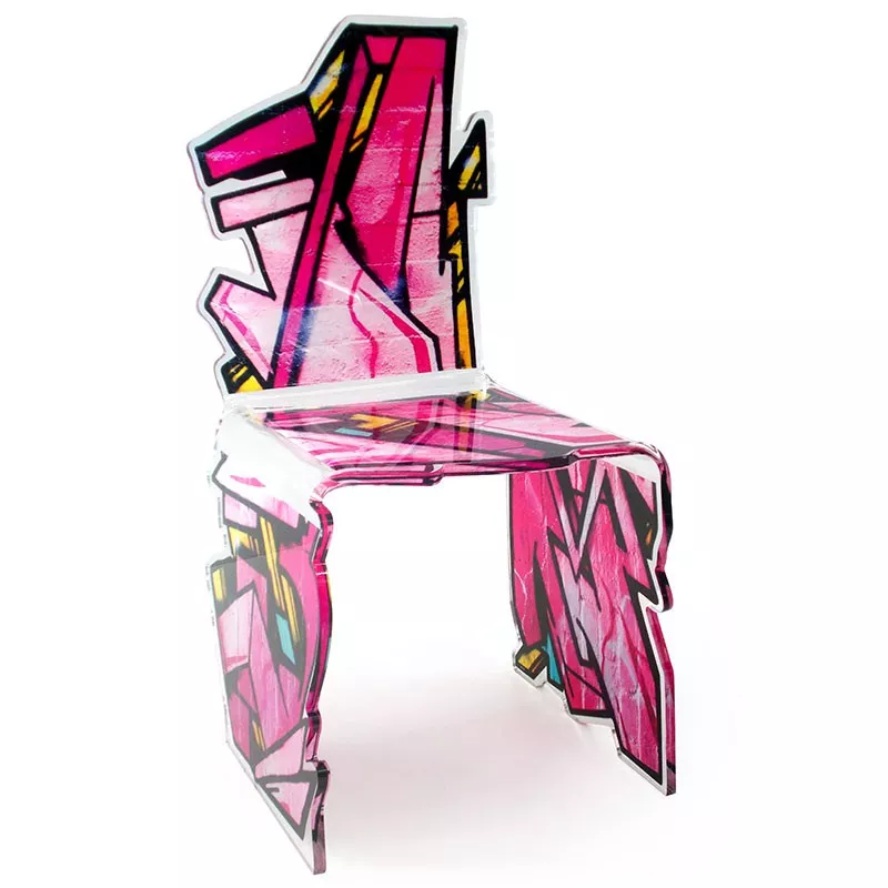Sedia da street art in plexiglas Colore Rosa