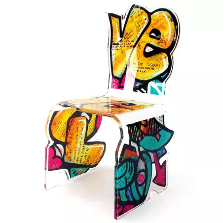 Sedia da street art in plexiglas Colore Giallo