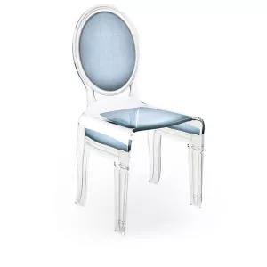 Sedici sedie trasparenti in plexiglass