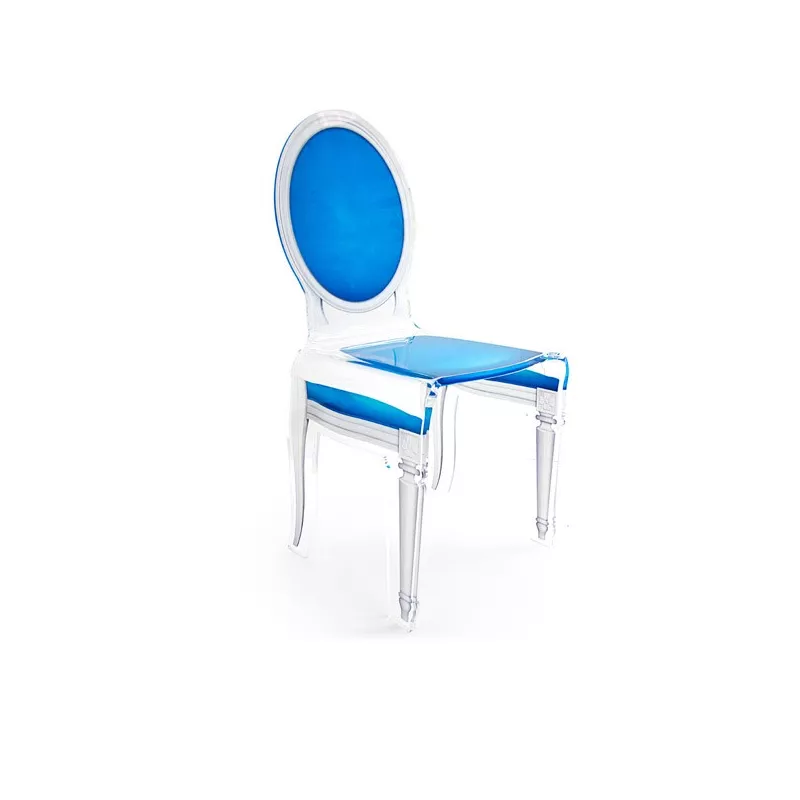 Sedici sedie trasparenti in plexiglass Colore Blu