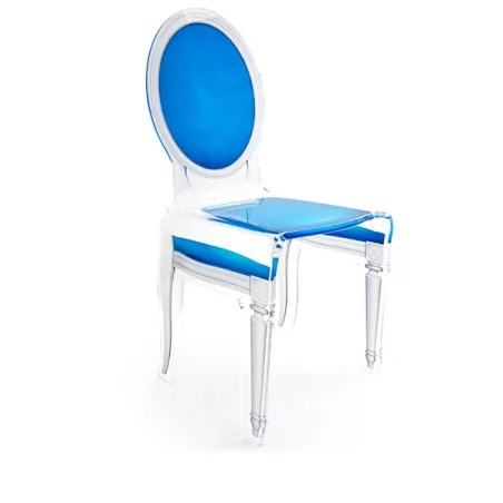 Sedici sedie trasparenti in plexiglass Colore Blu