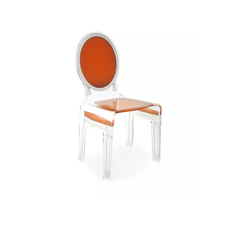 Sedici sedie trasparenti in plexiglass Colore Arancione