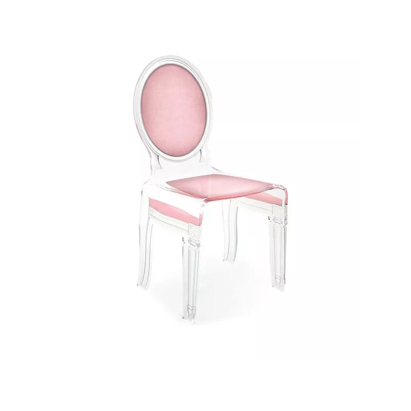 Sedici sedie trasparenti in plexiglass Colore Rosa pallido