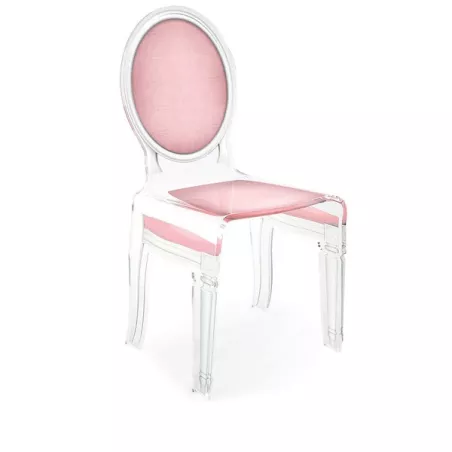 Sedici sedie trasparenti in plexiglass Colore Rosa pallido