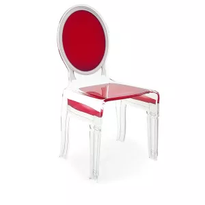 Sedici sedie trasparenti in plexiglass