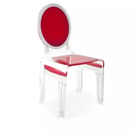 Sedici sedie trasparenti in plexiglass Colore Rosso