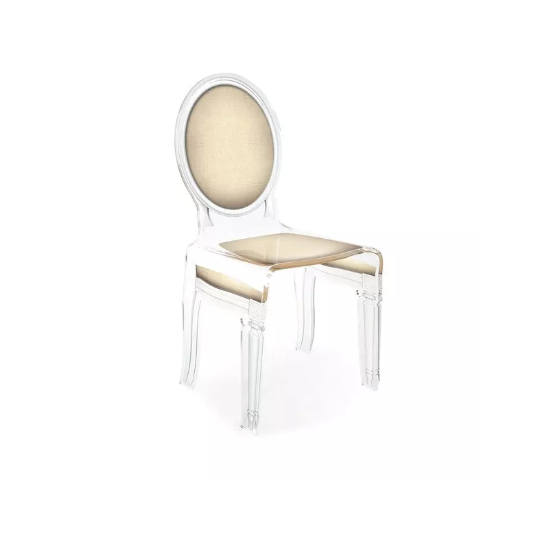 Sedici sedie trasparenti in plexiglass Colore Grigio chiaro