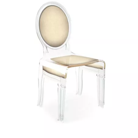 Sedici sedie trasparenti in plexiglass Colore Grigio chiaro