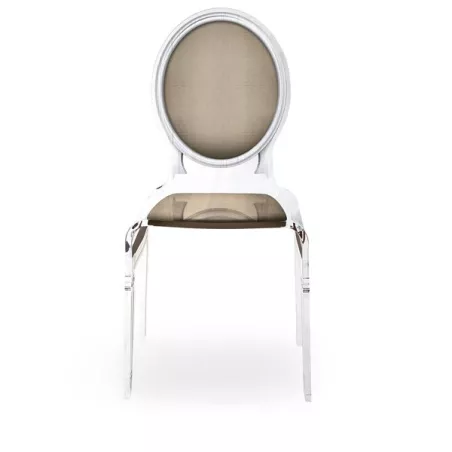 Sedici sedie trasparenti in plexiglass Colore Tortora scuro