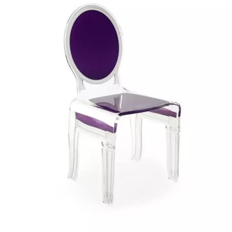 Sedici sedie trasparenti in plexiglass Colore Viola