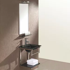 Lavabo James in vetro nero 42 x 42 cm