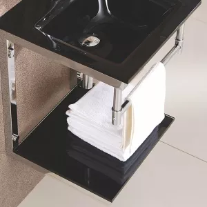 Lavabo James in vetro nero 42 x 42 cm
