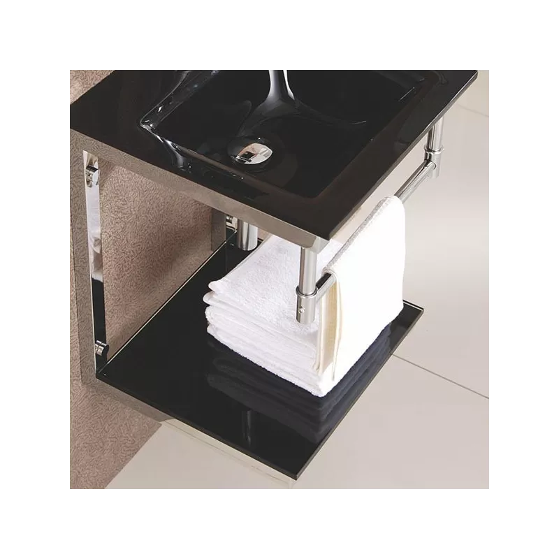 Lavabo James in vetro nero 42 x 42 cm Colore Nero