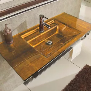 Lavabo in vetro Arpège e accessori per il bagno