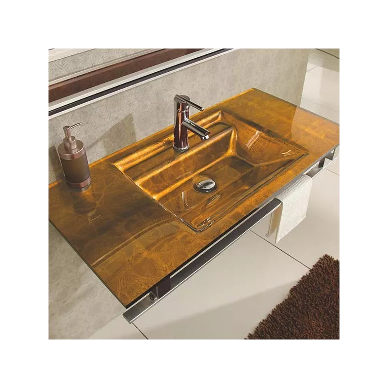 Lavabo in vetro Arpège e accessori per il bagno
