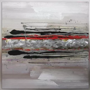 Pittura astratta rossa 80 x 80 cm