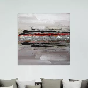 Pittura astratta rossa 80 x 80 cm