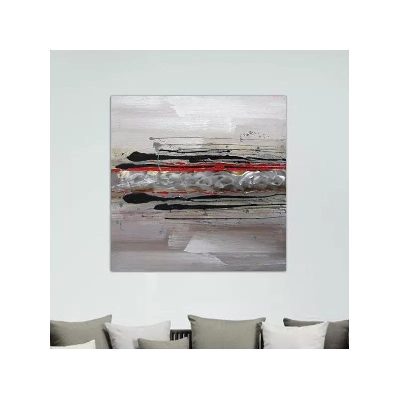 Pittura astratta rossa 80 x 80 cm