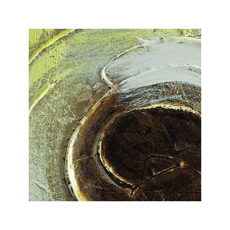 Pittura astratta a scacchiera e cerchi 1 m x 1 m