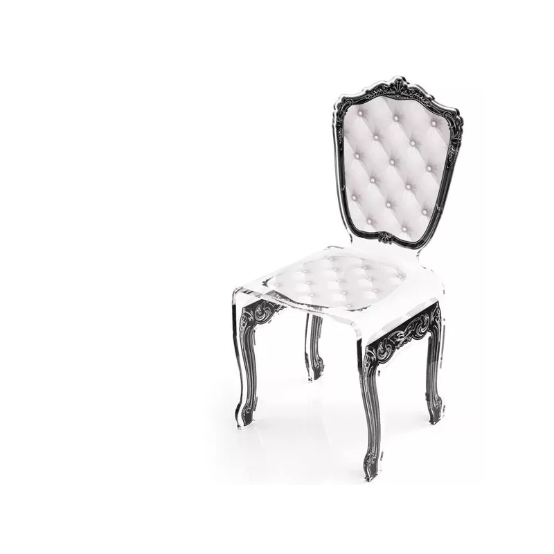 Sedia trasparente Capiton by Acrila Colore Bianco