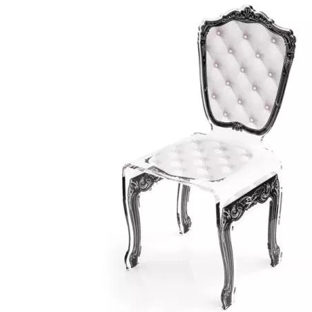 Sedia trasparente Capiton by Acrila Colore Bianco